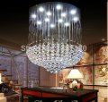 new flush moun large modern crystal chandelier el light dia80*h120cm