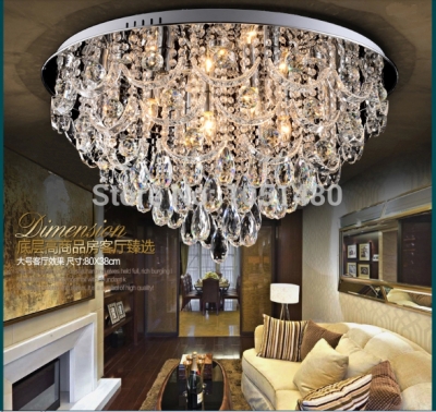 new luxury lustre modern led ceiling lights for living room crystal lamp dia600*h330mm