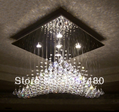 new special design flush mount crystal chandelier light , modern restaurant lamp l600*w600*h400mm [modern-crystal-chandelier-5329]
