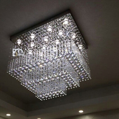 new square design modern crystal lighting large chandelier living room light fixtures [modern-crystal-chandelier-4841]