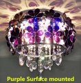 purple/white flower modern led crystal chandelier light living room bedroom ceiling lamps art deco lighting