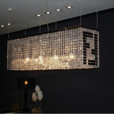rectangle crystal chandelier lamp f black-and-white chandelier 110-240v 100cm