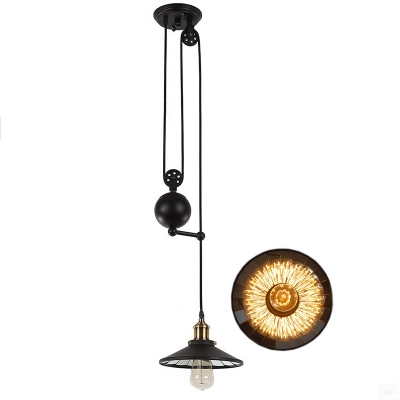 retro rh up and down pendant light led edison bulbs included pendant lamp for dinning room mirror glass metal black e26 e27 [pendant-lights-4048]