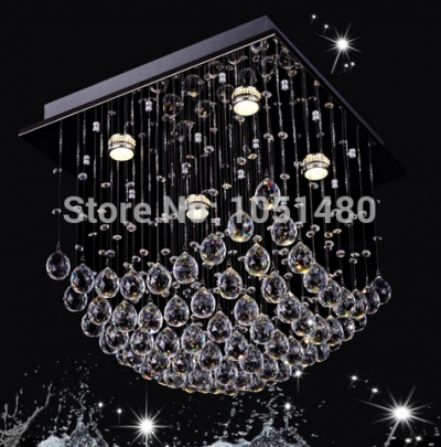 s luxury square modern led crystal chandeliers for living room