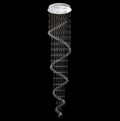 spiral design crystal chandelier lighting, la006 55*220cm spiral crystal light ,6 lights