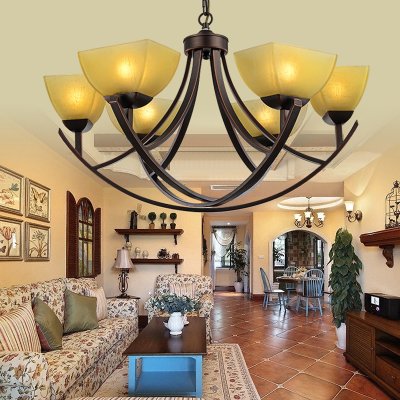 vintage chandeliers 6 lights e26 e27 glass shades metal arms vintage chandeliers light for living room