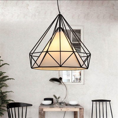 vintage diamond birdcage chandelier , creative restaurant study lamps, lighting fixtures , wrought iron pyramid single head [modern-pendant-light-6728]