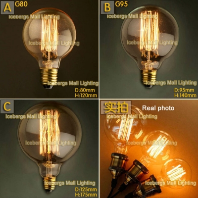 vintage edison incandescent light bulb g80 g95 g125 e27 40w 60w 110v 220v decorative lamp bulb vertical firework edison lamp