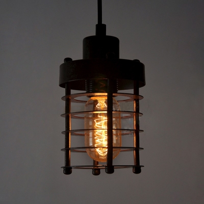 vintgle iron cage pendant lamp nordic single-head restaurant home decoration industry pendant lights [pendant-lamp-4258]