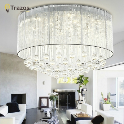 water drop k9 crystal ceiling lights luxury european style lampadas de led para teto round shade modern plafon luminaria [bedroom-2719]