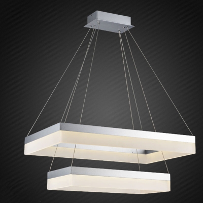 whole led pendant light modern rectangle pendant suspension light fixture silver or black color for dining room