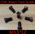 100pcs/lot m3*12 alloy steel cnc insert torx screw for replaces carbide inserts cnc lathe tool