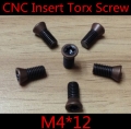 100pcs/lot m4*12 alloy steel cnc insert torx screw for replaces carbide inserts cnc lathe tool