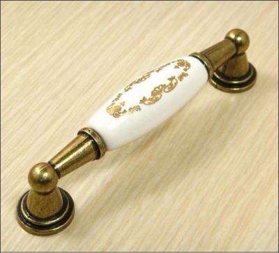 10PCS 96mm Ceramic Handles Decorative Dresser Knobs Brass Antique Handles For Furniture Kitchen Cabinet Pulls [Ceramic Handle 37|]