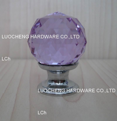 20PCS/LOT FREE SHIPPING 30MM PURPLE CRYSTAL KNOB WITH CHROME ZINC BASE [Crystal Cabinet Knobs 105|]
