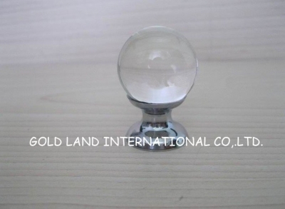 20pc/lot Free shipping D25xH37mm glossy crystal glass ball furniture knob/furniture knob/drawer knob