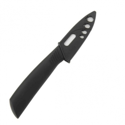 3" Chef Home Kitchen Ceramic Knife Knives with Blade Guard Protector (8 CM-Blade) black