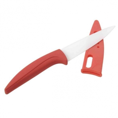 4" Home Chef Kitchen Horizontal Vegetable Ceramic Knife Knives with Sheath red