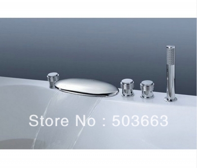 5 piece set Bathroom chrome Tap Brass Sink Tub Faucet CM0513