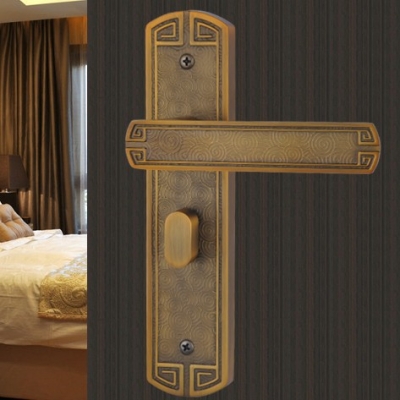 Chinese antique LOCK Yellow bronze Door lock handle door levers out door furniture door handle Free Shipping(3 pcs/lot) pb49