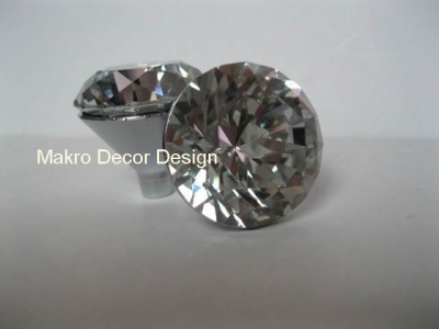 Clear sparkling diamond crystal cabinet knob\\10pcs lot free shipping\\30mm\\zinc alloy base\\chrome plated [Crystal furniture knob 2|]