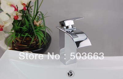 Deck Mounted Single Hole Bathroom Chrome Faucet Brass Mixer Tap L-0119