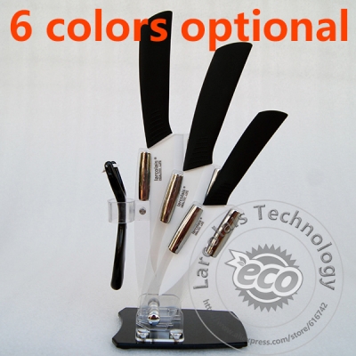 High Quality Larcolais Ceramic Knife Sets 4" 5" 6" inch + Peeler+Holder Free Shipping 6 Colors Can Select