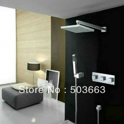 Hot Sell! 20" Big LED Head Thermostatic 6 Massage Jets Spray Body Shower Set Faucet CM0580