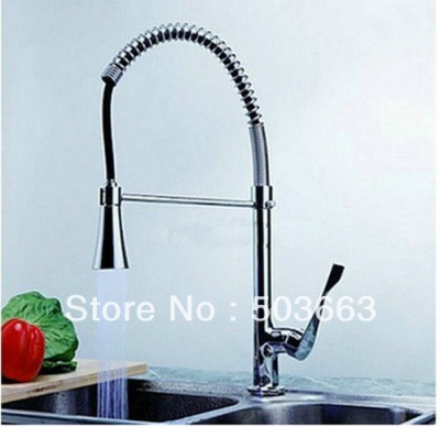 Kitchen LED Sinks Pull Out Handle Spray Chrome Mixer Tap Faucet Brass Swivel S-687