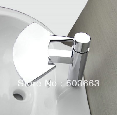 Luxury Design Single Handle Deck Mounted Bathroom Basin Brass Mixer Taps Vanity Waterfall Faucet Chrome Finish L-6054