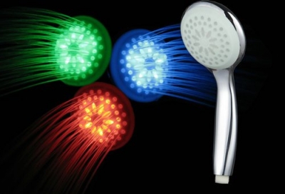 NO Battery Water Powered 3 Colours LED Shower Head CM0057