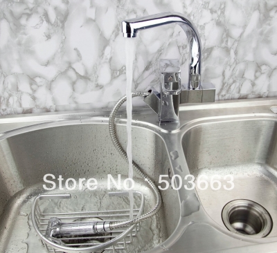 New Wholesale Kitchen Pull Out Spray Swivel Basin Sink Vessel Faucet Vanity Faucet Brass Mixer Tap Chrome Crane S-805