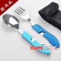 Outdoor tableware portable tableware stainless steel folding tableware portable knife fork spoon Large