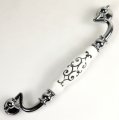AE99PC 156mm grand long hanging silver flower ceramic handle for cabinet door