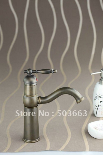 Waterfall Swivel Antique Brass Bathroom Faucet Kitchen Basin Sink Mixer Tap CM0143