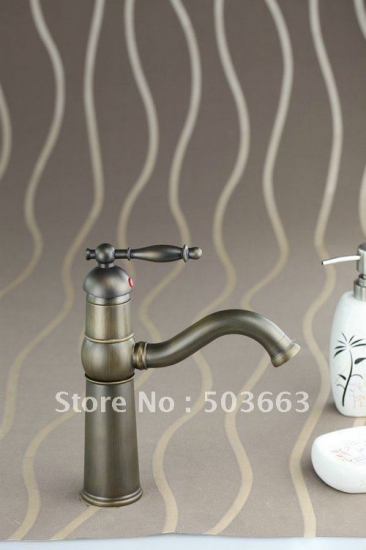 Waterfall Swivel Antique Brass Bathroom Faucet Kitchen Basin Sink Mixer Tap CM0143 [Nickel Brushed Faucet 2028|]