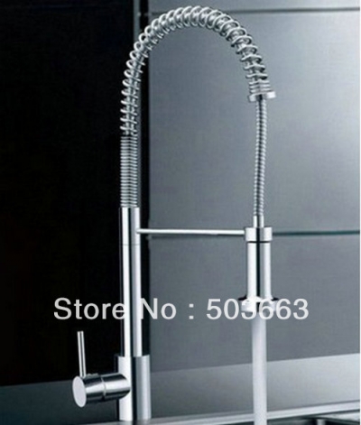 Wholesale Chrome New Single Handle Kitchen Brass Faucet Basin Sink Pull Out Spray Mixer Tap S-770 [Kitchen Pull Out Faucet 1811|]