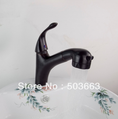 Wholesale Oil Rubbed Bronze Deck Mounted Single Lever Bathroom Pull Out Spray Basin Mixer Tap Faucet Vanity Faucet S-400 [Bathroom faucet 286|]