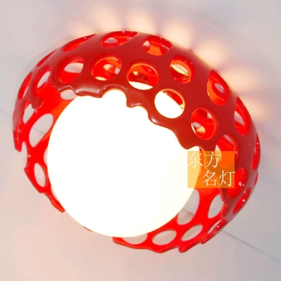 bathroom ceiling light waterproof red color colophony italy led round ceiling lamp humidity-proof country style ceiling lights