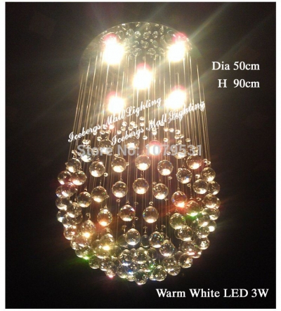 fit 110-240v modern lustre sphere crystal chandelier round pendant ceiling lamp led lighting [crystal-lights-7607]