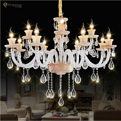 luxury european style led candlestick chandelier for living room lustre de cristal modernos wedding decoration indoor lamp [bedroom-2827]
