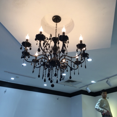 modern black crystal chandelier with crystal pendants wrought iron chandeliers 10 lights led bedroom black chandelier crystal