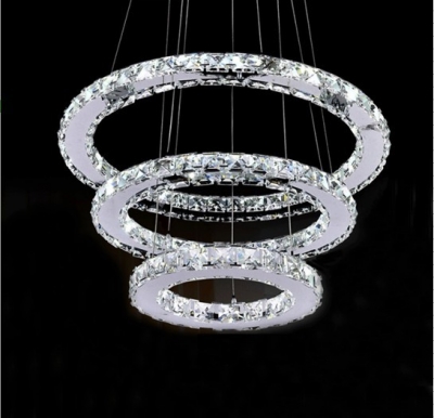 modern led crystal chandelier lights lamp for living room cristal lustre chandeliers lighting dia 400+300+200mm