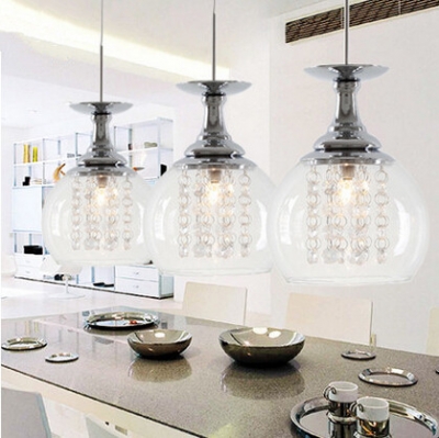 modern pendant lamps designtal lights for dinning room/restaurant/kitchen crystal+ glass pendant lamps g4 led bulb 220v