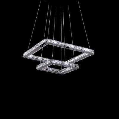 modern pendant light led pendant lamp 50cm 30cm square ring stainless steel led lamp for dinning room