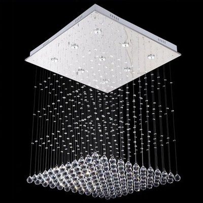 modern square design lustres de cristal lighting l70*w70*80cm led crystal chandelier for dining room