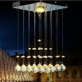modern wave k9 led crystal ball pyramid shade hanging fixture rain drop curtain chandelier lamp lighting 5w led