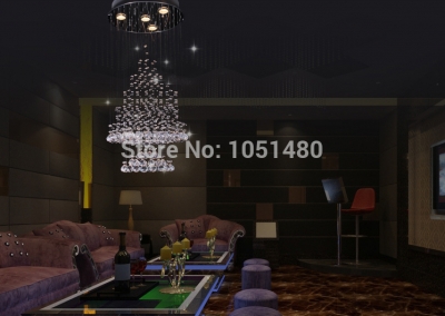 new flush mount modern round crystal chandelier , contemporary living room lights [modern-crystal-chandelier-5194]