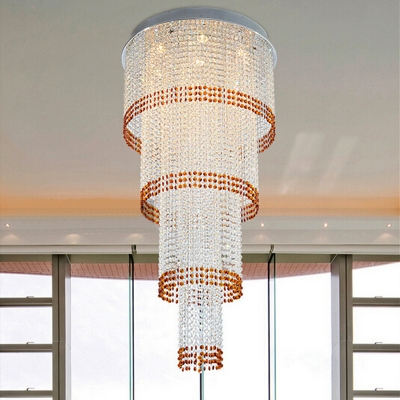 new luxury crystal modern chandeliers cristal lampe long k9 lighting fixture stairwell chandelier [modern-crystal-chandelier-5231]