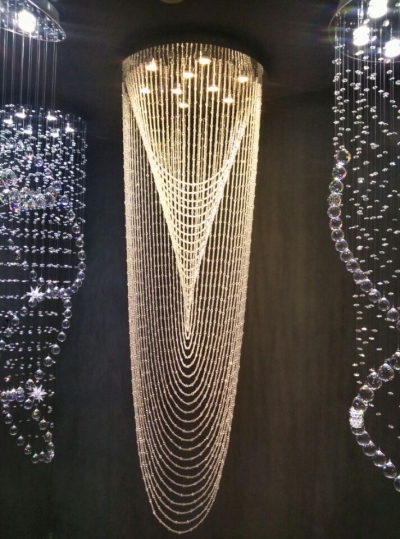 new modern long crystal chandelier light for hall lobby crystal lamp [modern-crystal-chandelier-4820]